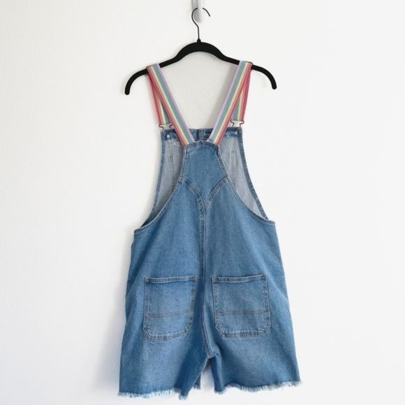 Pride Overalls Target Denim Rainbow Embroidered Shortalls Queen Graphic Small - Picture 11 of 16